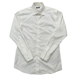 Proper Cloth Shirt Mens 15.5 M Long Sleeve Dress Button Slim Fit Cotton White